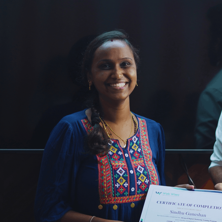 Sindhu Digital Marketer Yogitha Academy Web Wisez Chennai